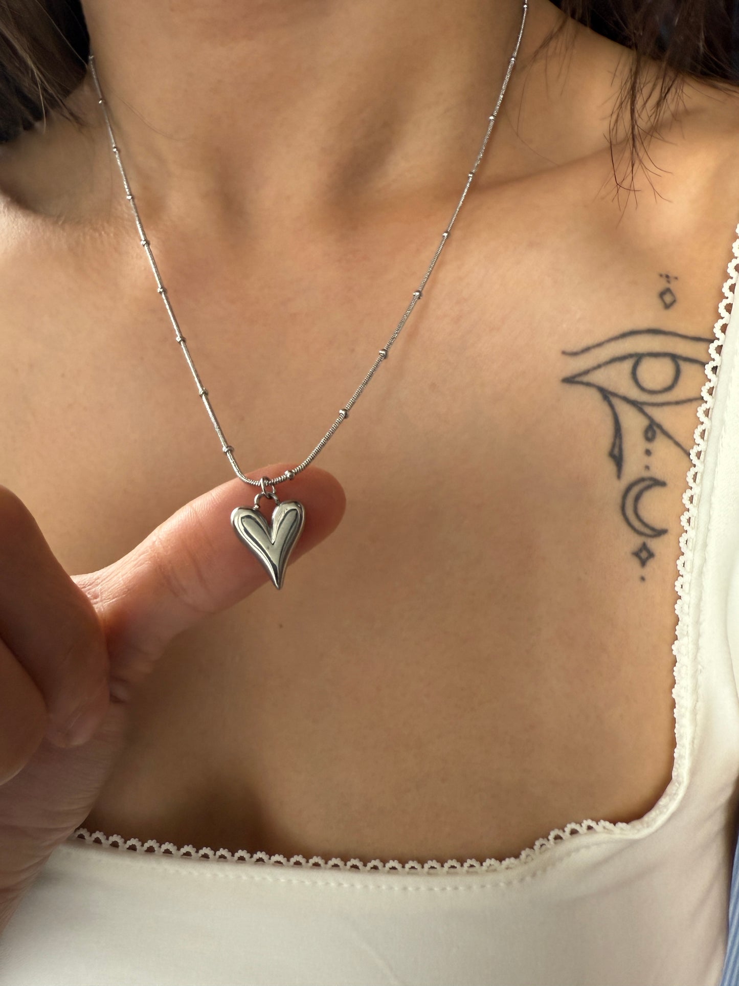 Amour - 18K Gold Plated Puffed Heart Necklace