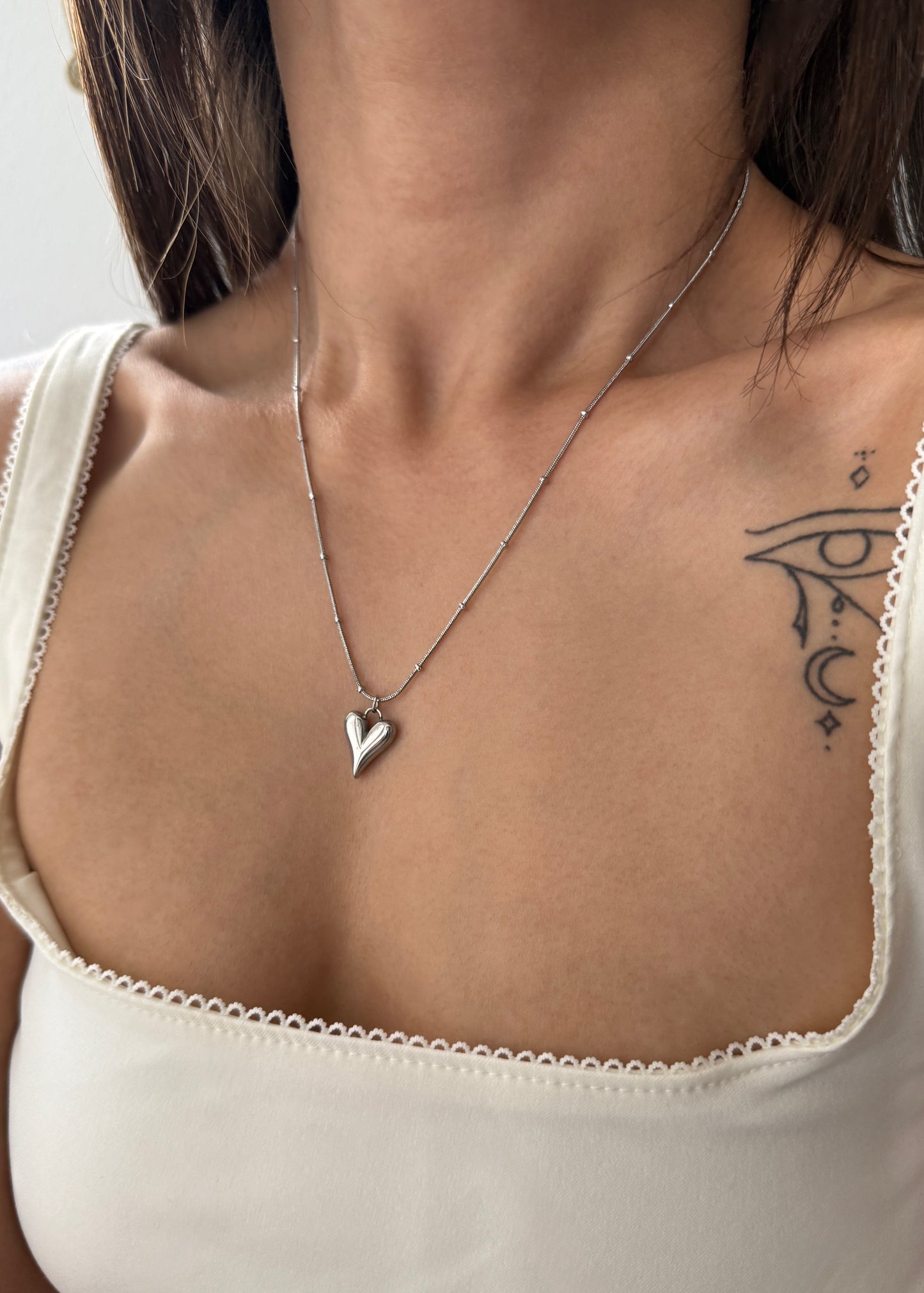 Amour - 18K Gold Plated Puffed Heart Necklace