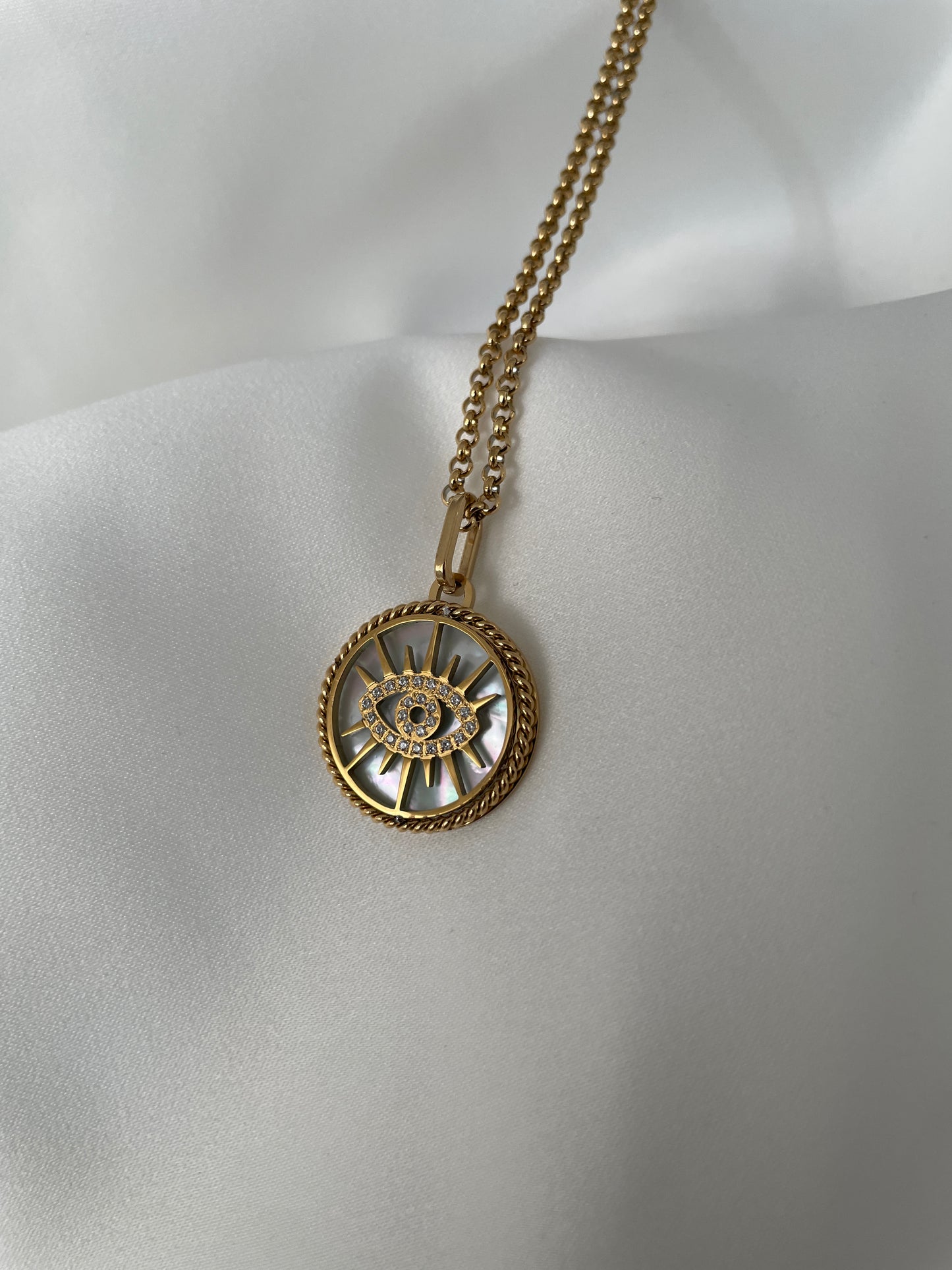 Nara Evil Eye Halskette | 18K Vergoldet | Schutz-Anhänger