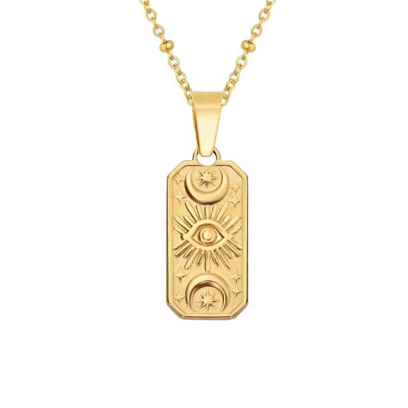Elyanna Evil Eye Halskette 18K Vergoldet Edelstahl - Schutzamulett mit Himmelsdesign