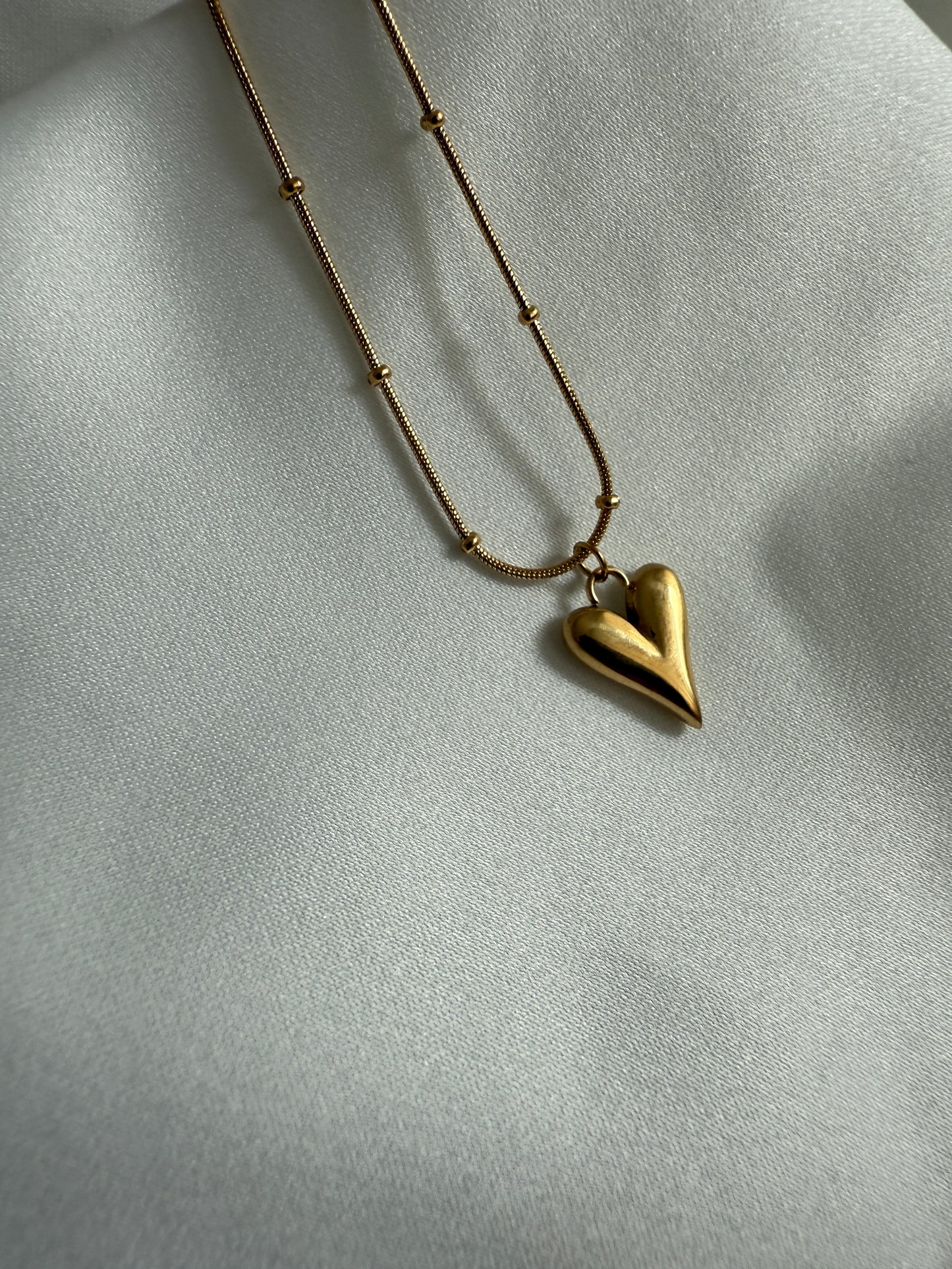 Amour - 18K Gold Plated Puffed Heart Necklace