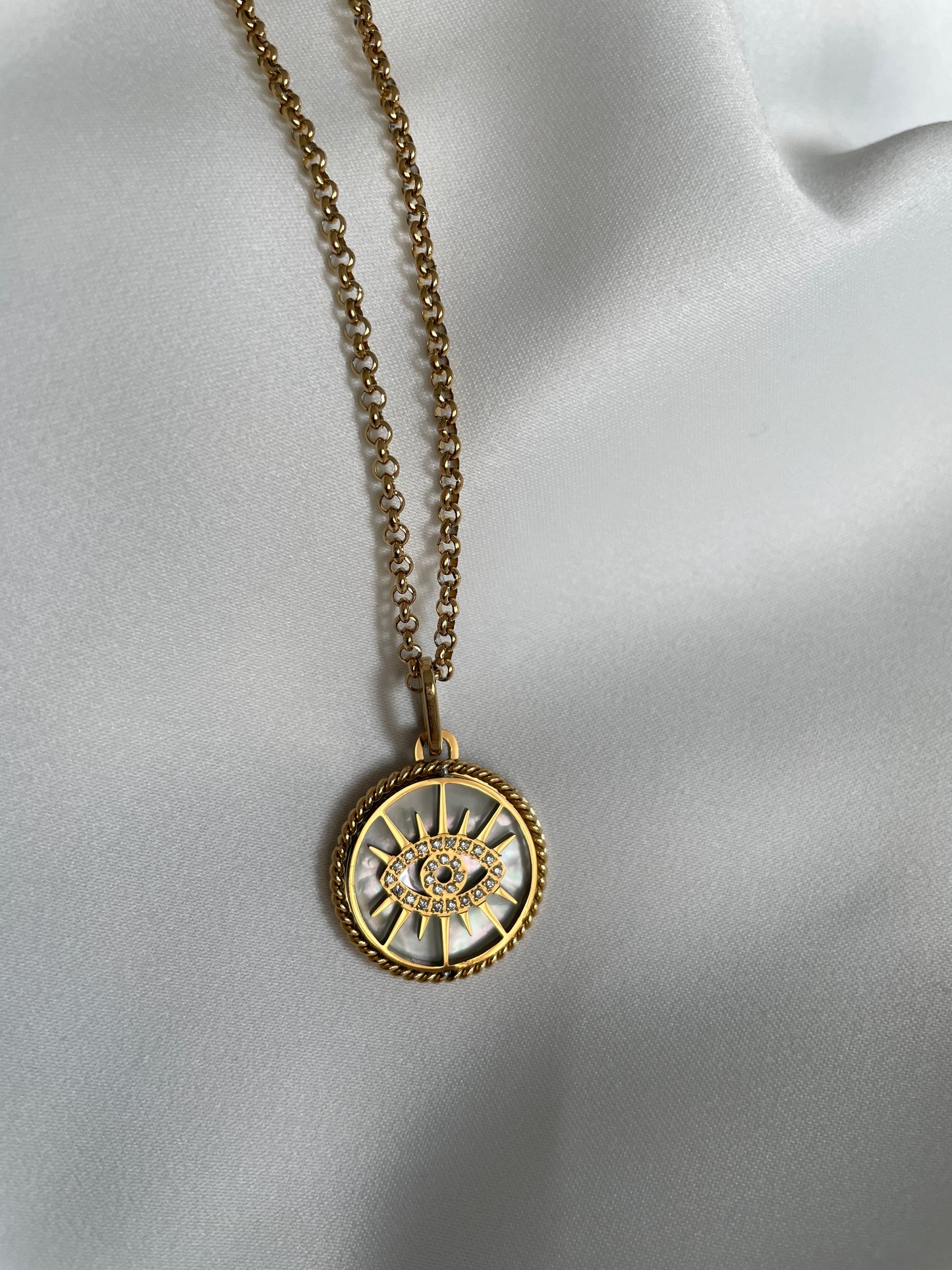 Nara Evil Eye Halskette | 18K Vergoldet | Schutz-Anhänger
