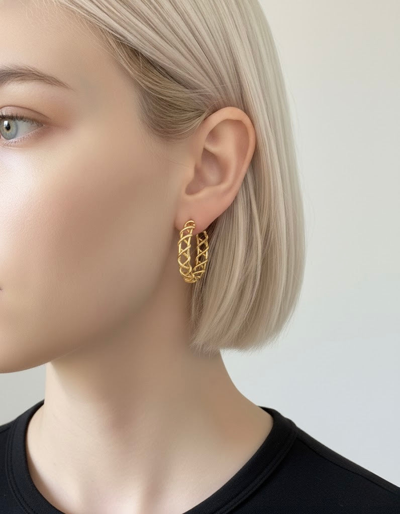 Nicky Goldene Ohrring-Creolen