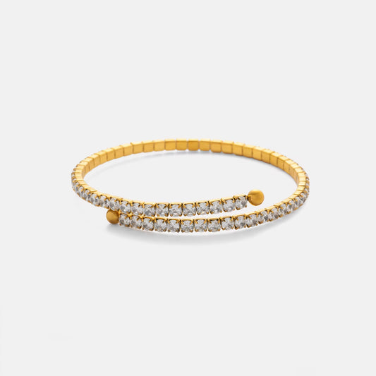 Lucy Dazzling Duo-Row Crystal Adjustable Bangle