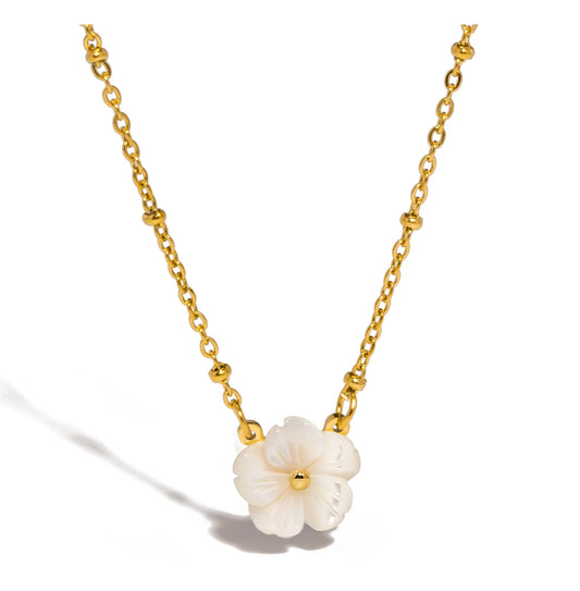 Ikigai White Sakura Blossom Necklace